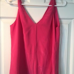 Banana Republic pink silk sleeveless top